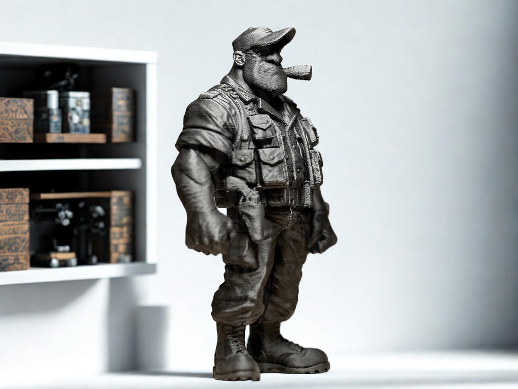 Figurine militaire 3D stylisée – statue soldat moderne – décoration bureau homme – idée cadeau original
