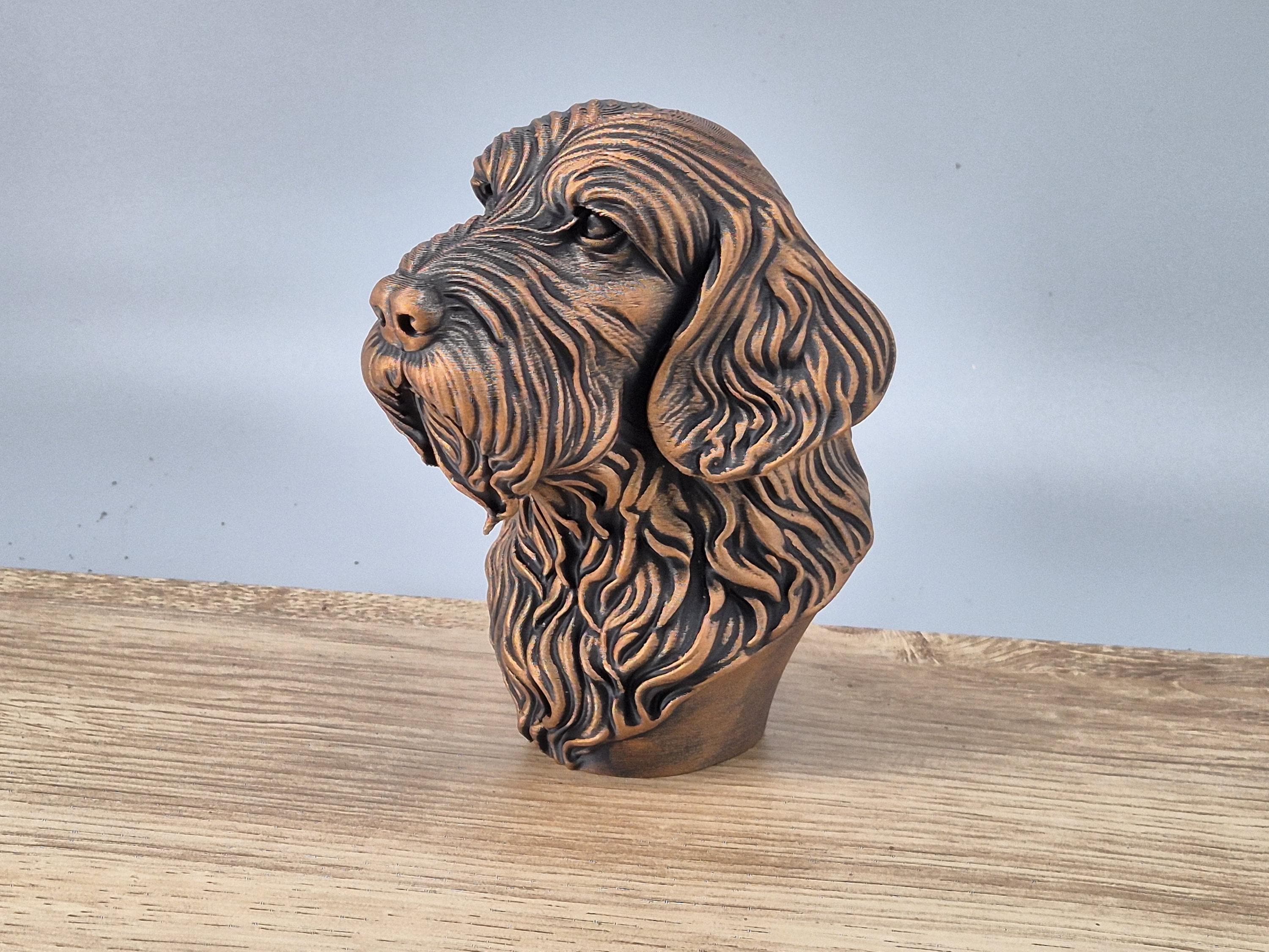 Buste de Spinone Italien – Statue Chien Stylisée 3D – Sculpture Moderne – Décoration Maison – Cadeau Amoureux des Chiens