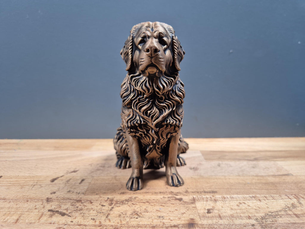 Terre-Neuve Statue Chien Personnalisée en Impression 3D, Décoration Effet Bronze, Cadeau Unique pour Amoureux des Terre-Neuve