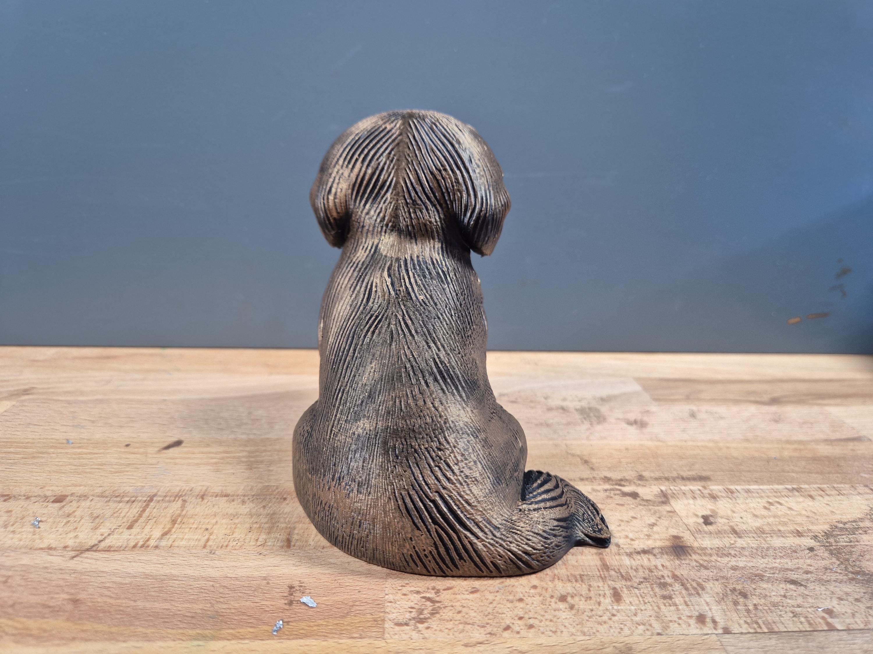Statue Shih Tzu en impression 3D – Chien décoratif effet bronze – Cadeau pour amoureux des Shih Tzu