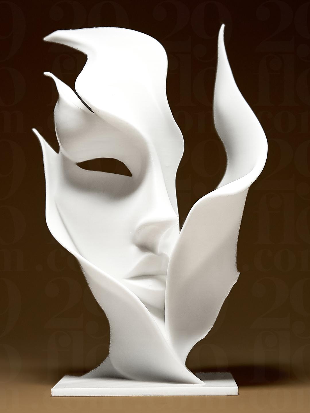 Sculpture Visage Abstrait Moderne – Statue Design Minimaliste en Impression 3D – Décoration Contemporaine Artistique