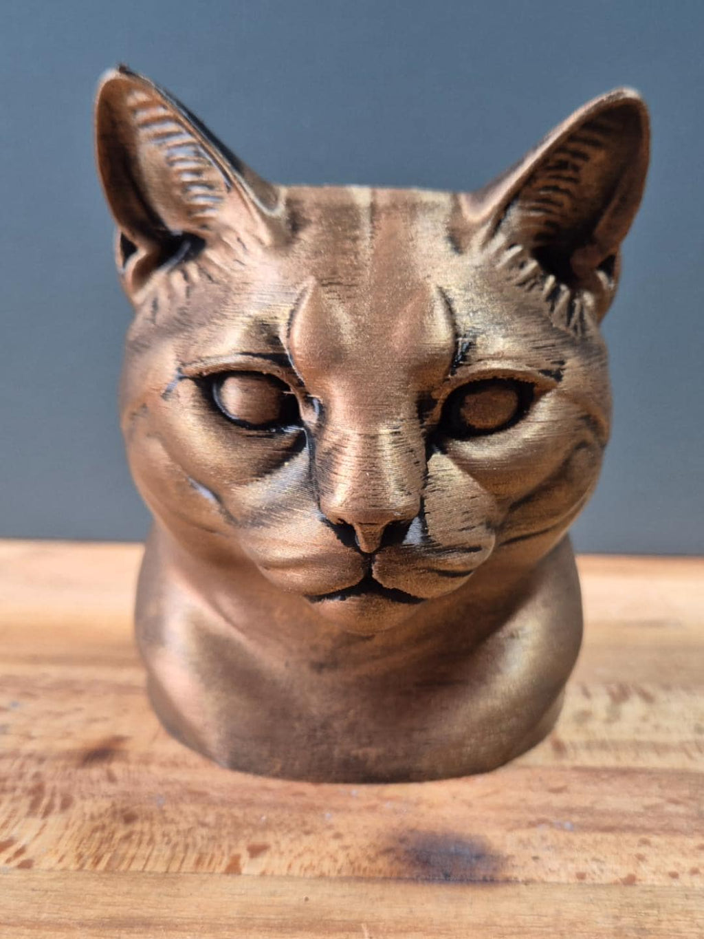 Buste de chat européen – Sculpture décorative moderne finition bronze antique | Statue design