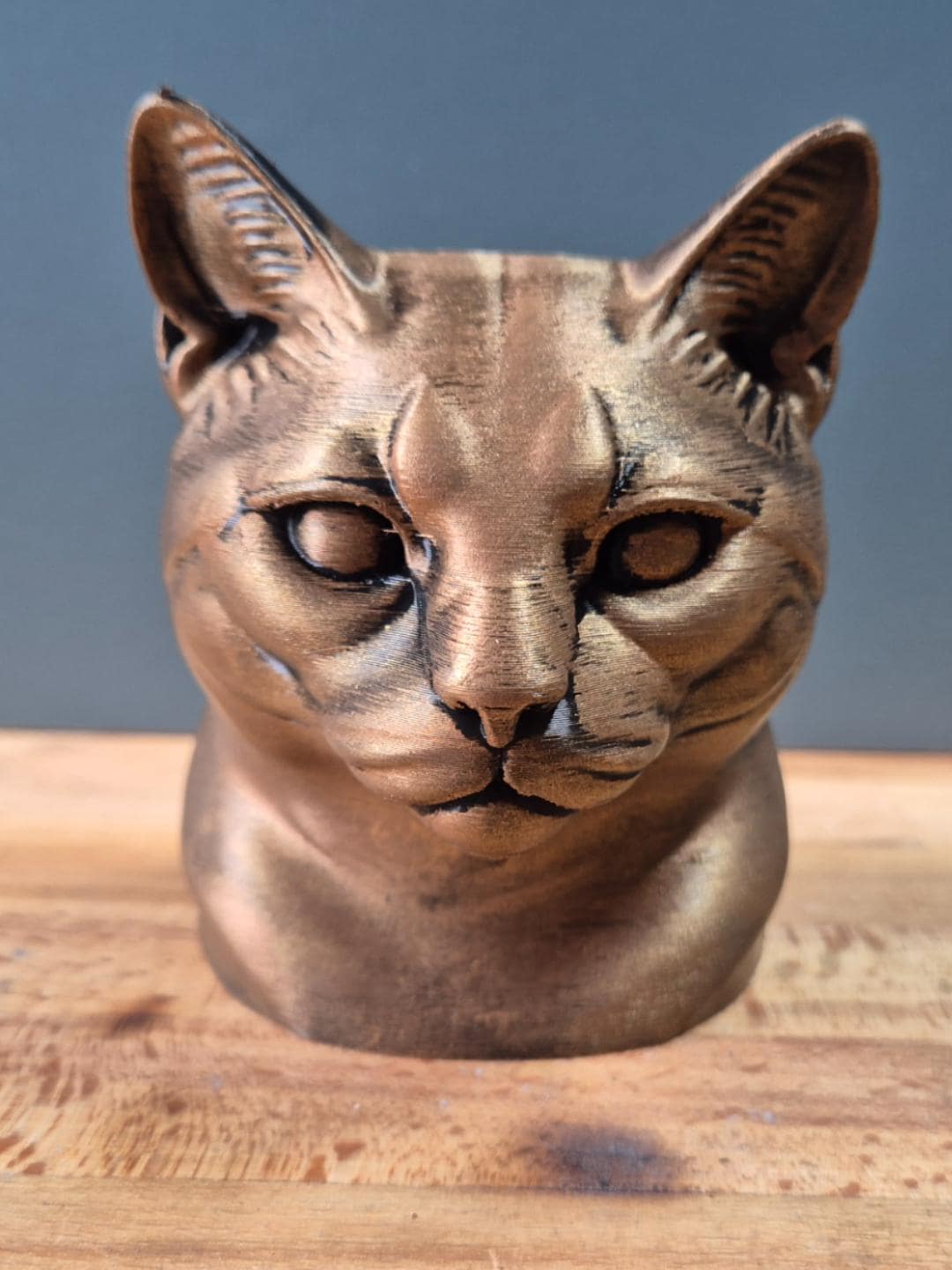 Buste de chat européen – Sculpture décorative moderne finition bronze antique | Statue design
