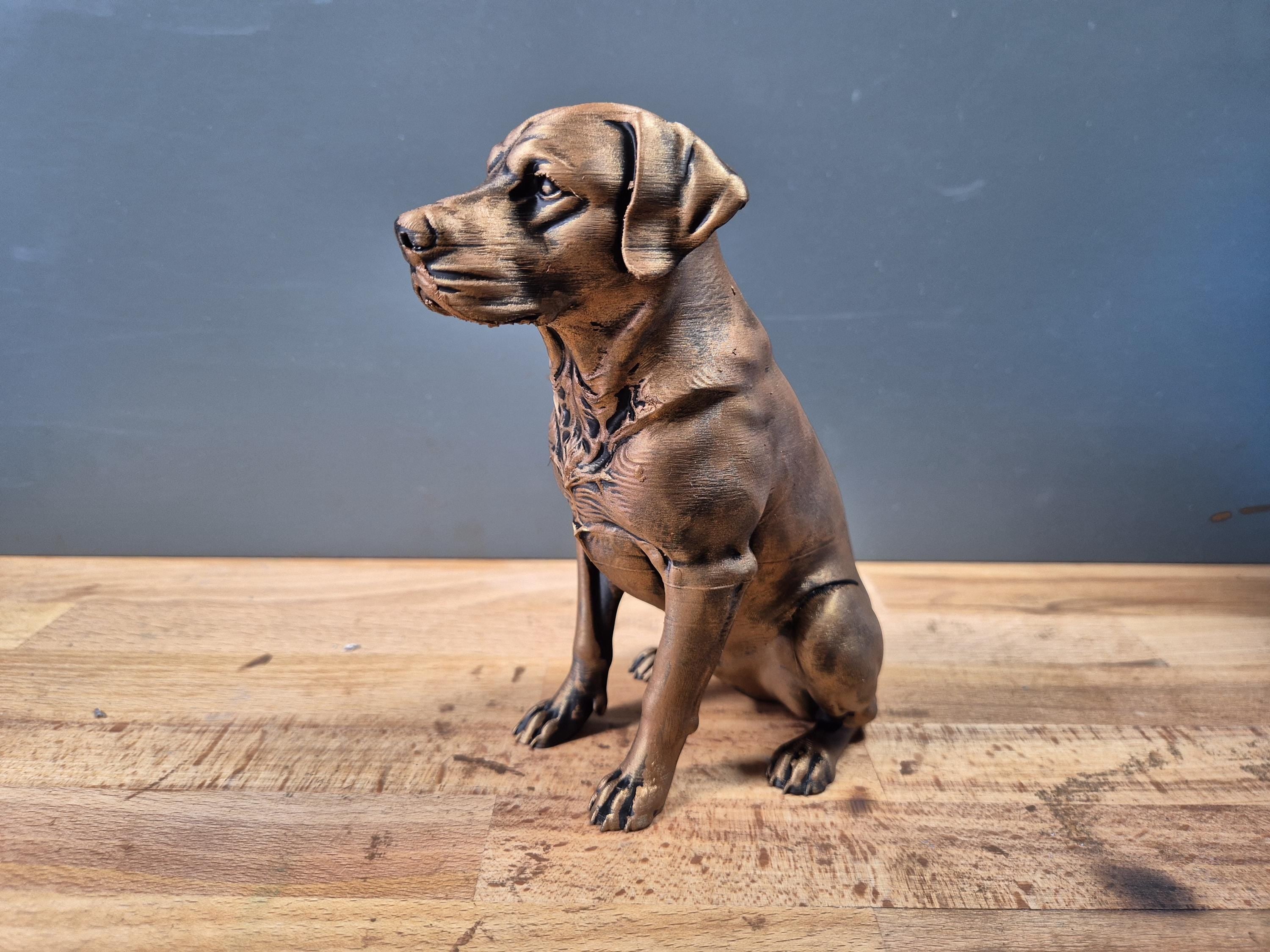 Statue Chien Labrador 3D – Décoration Moderne Effet Bronze – Idée Cadeau Amoureux des Chiens