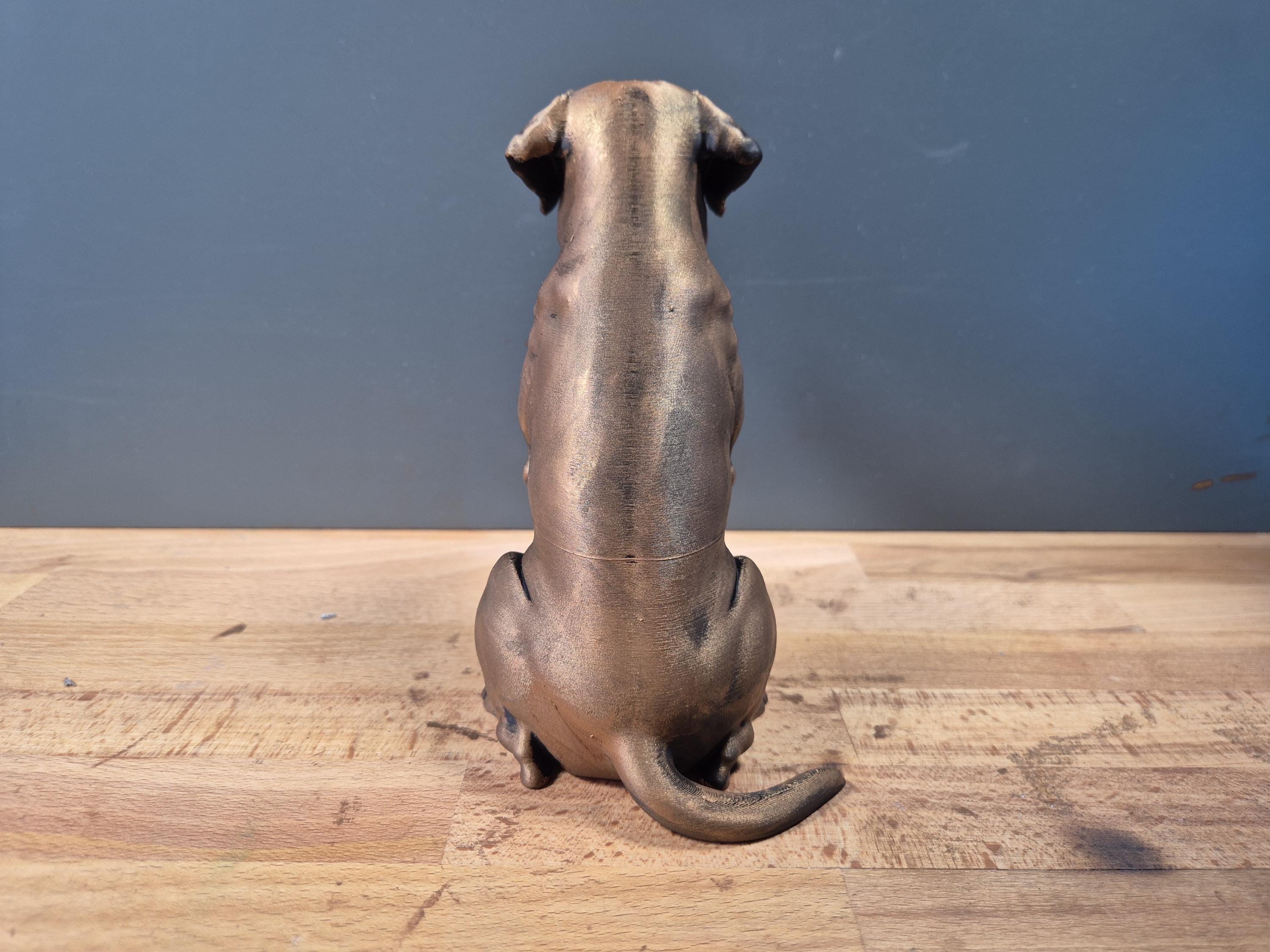 Statue Chien Labrador 3D – Décoration Moderne Effet Bronze – Idée Cadeau Amoureux des Chiens