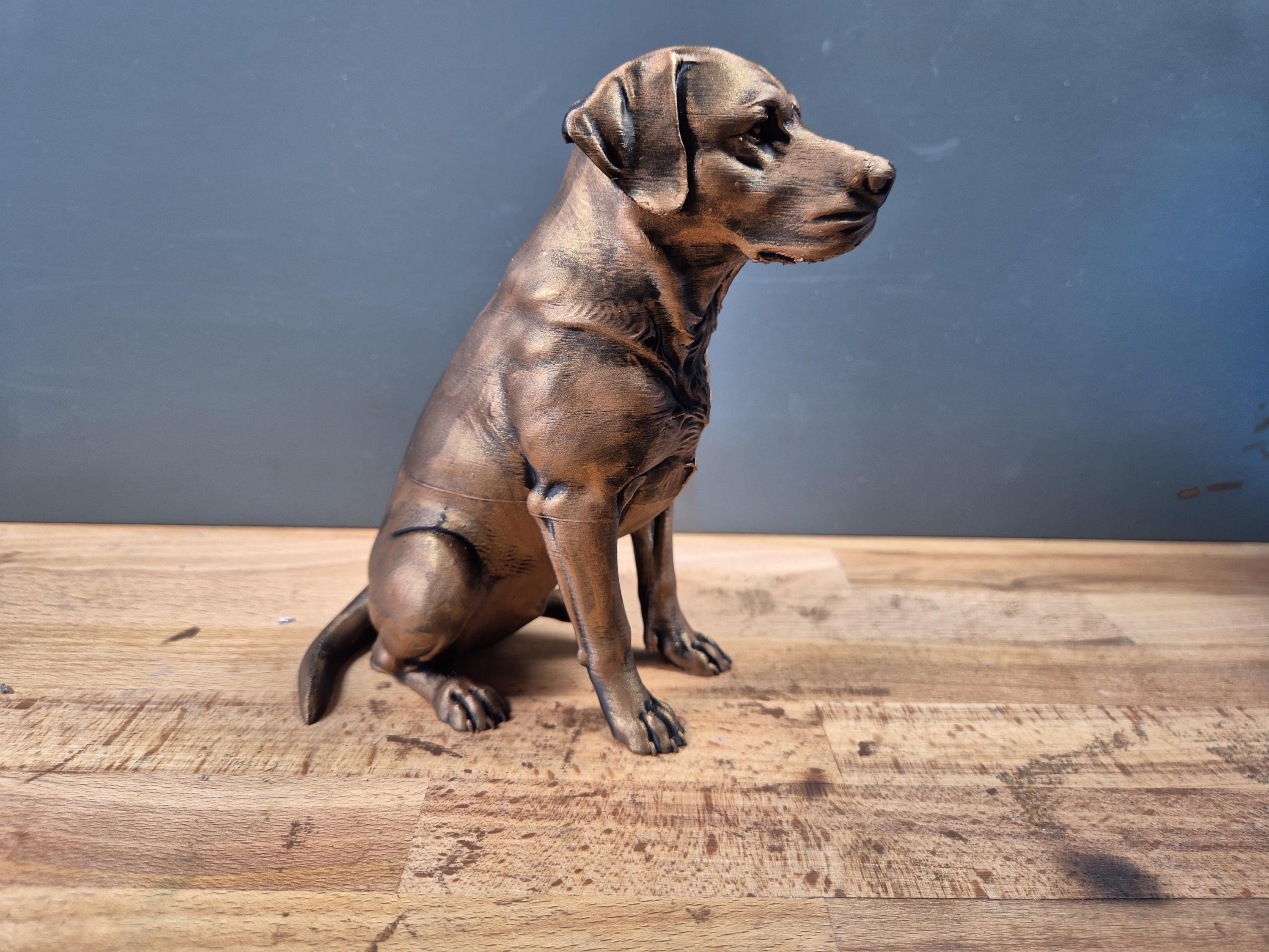 Statue Chien Labrador 3D – Décoration Moderne Effet Bronze – Idée Cadeau Amoureux des Chiens