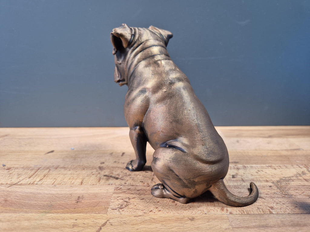 Statue Boxer -Chien décoratif effet bronze – Figurine design 3D – Idée cadeau originale déco maison