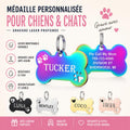 Médaille Chien Personnalisée | Gravure Nom + Téléphone | Médaille Chat | Plaque Identité Animal | Cadeau Chien Original