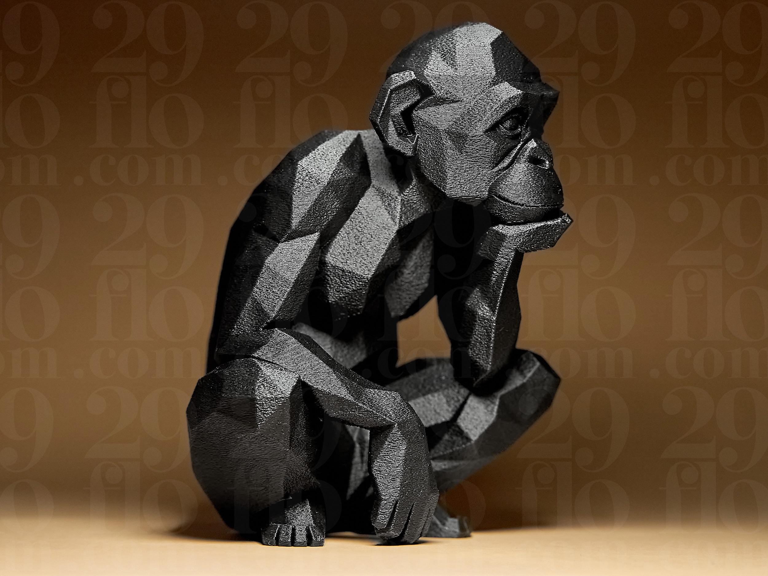 Statue Singe Géométrique  | Sculpture Design Moderne | Décoration Intérieure Minimaliste | Objet Déco Tendance | Idée Cadeau Originale