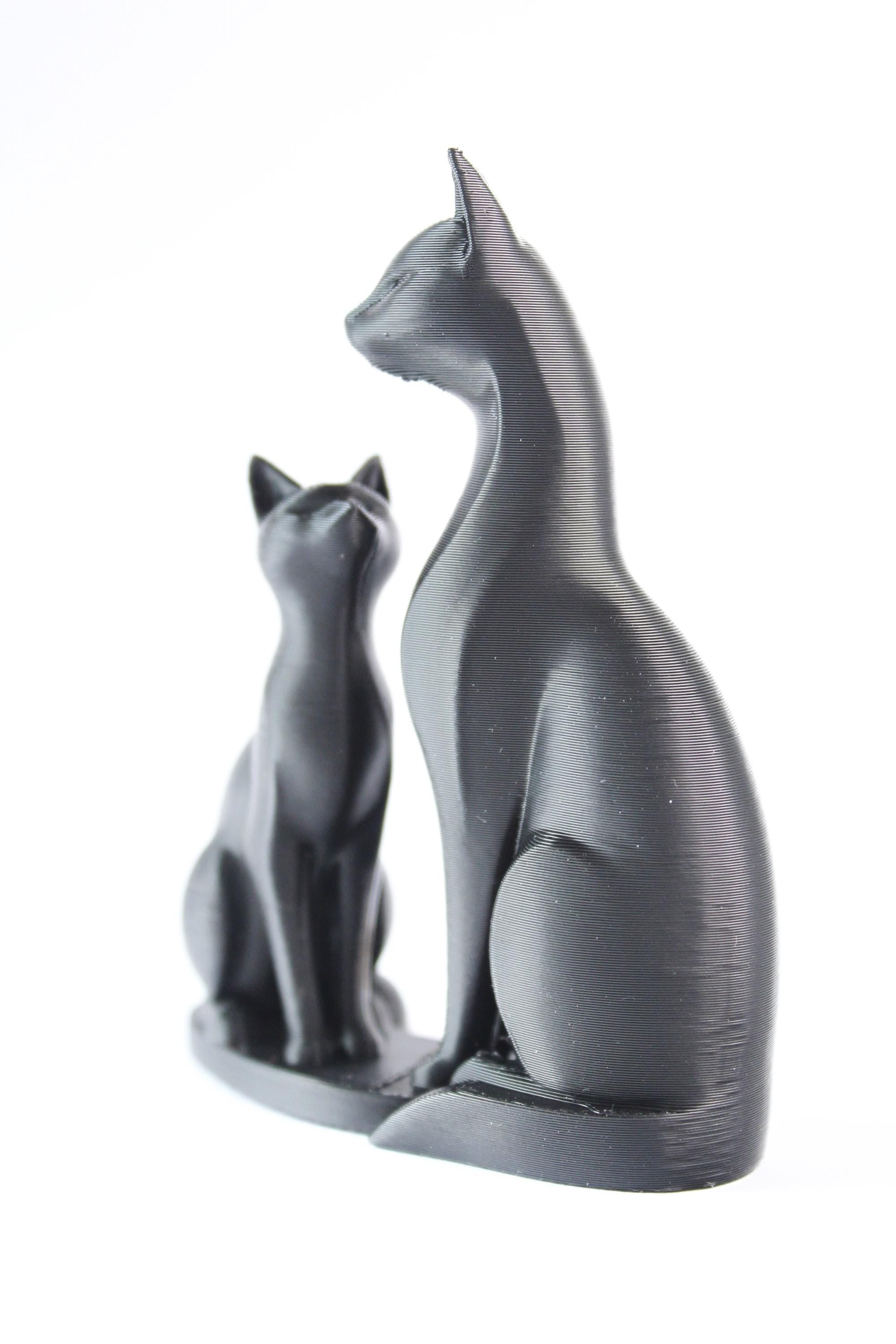 Statue Chat Mère et Chaton – Sculpture Moderne Minimaliste – Décoration Élégante pour Amoureux des Chats – Cadeau Original