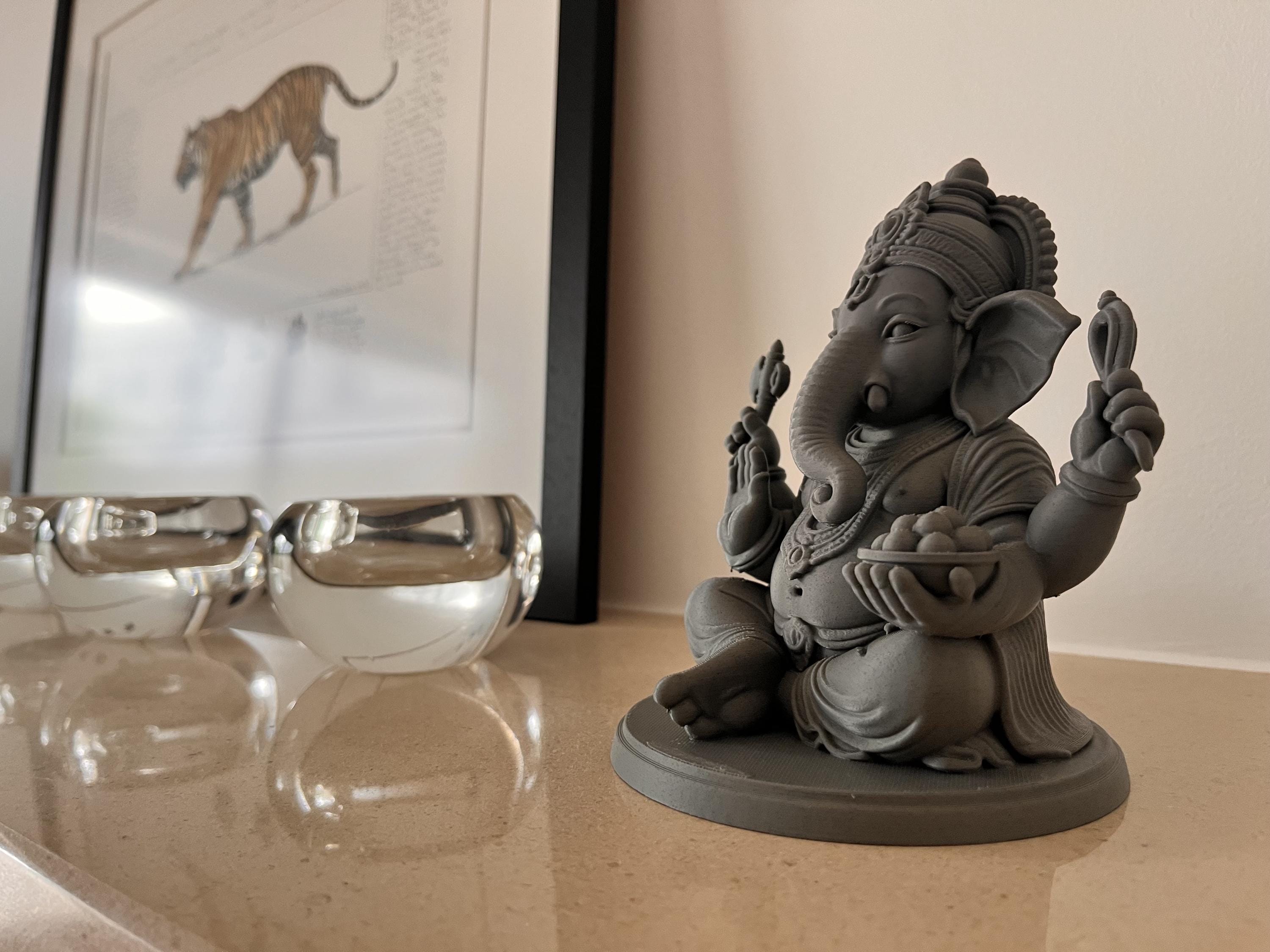 Statue de Ganesha en Impression 3D – Décoration Zen et Spirituelle – Idée Cadeau Feng Shui – Sculpture Hindoue