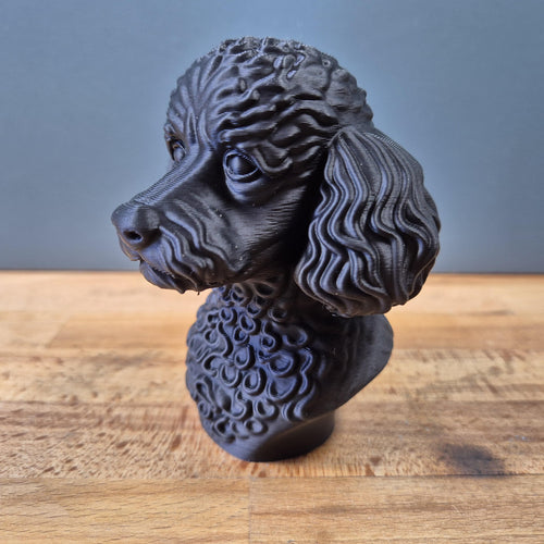 Buste de Caniche Miniature – Statue Chien Élégante – Décoration Moderne en Impression 3D – Cadeau pour Amoureux des Chiens