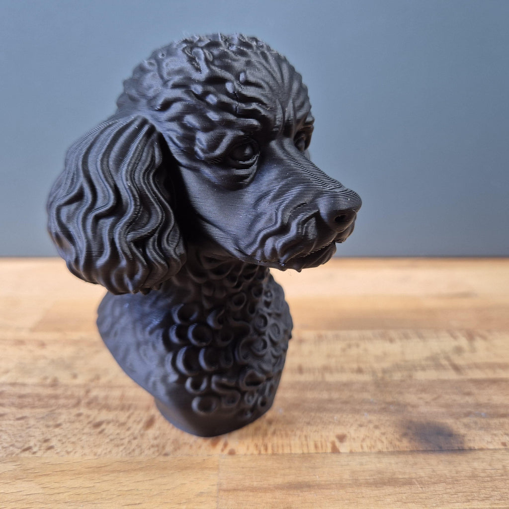 Buste de Caniche Miniature – Statue Chien Élégante – Décoration Moderne en Impression 3D – Cadeau pour Amoureux des Chiens