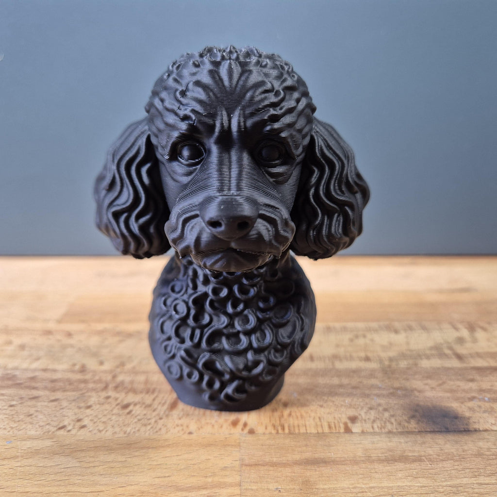 Buste de Caniche Miniature – Statue Chien Élégante – Décoration Moderne en Impression 3D – Cadeau pour Amoureux des Chiens