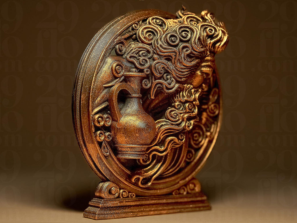 Statue Verseau Astrologique en Impression 3D – Porteur d’Eau du Zodiaque – Décoration Mystique Bronze ou Noir