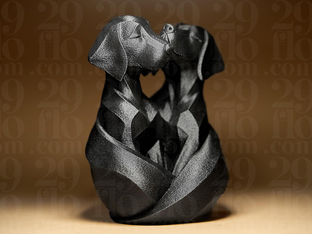 Chiens Amoureux – Sculpture Design Moderne en Impression 3D