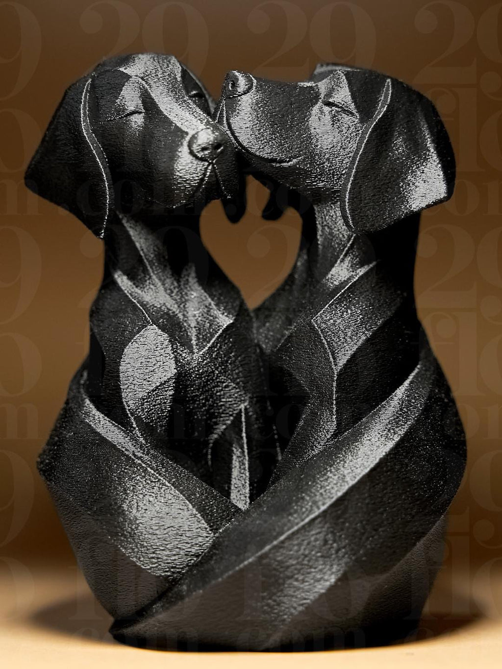 Chiens Amoureux – Sculpture Design Moderne en Impression 3D