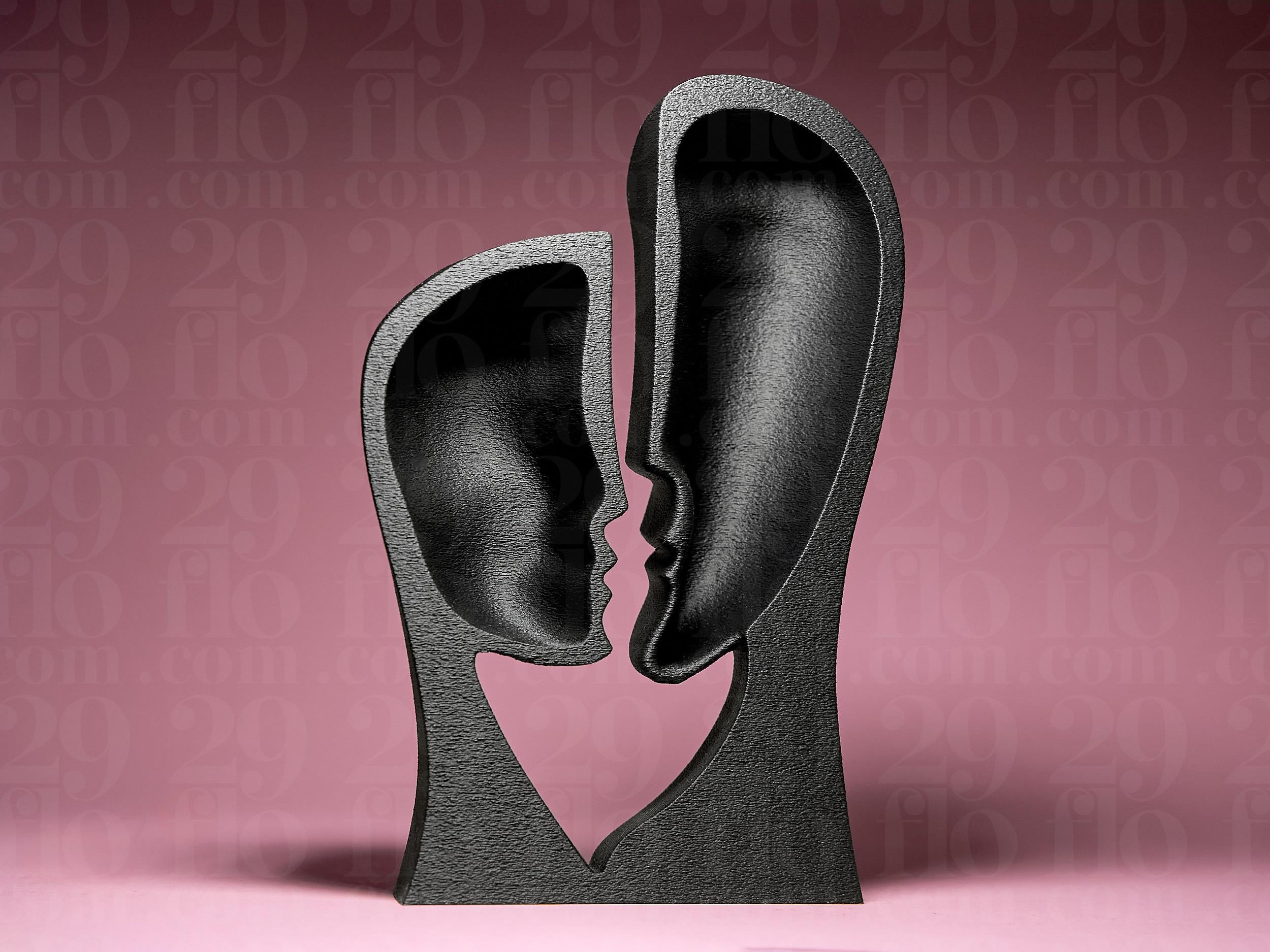 Sculpture Couple Abstrait – Décoration Moderne Minimaliste – Visages Artistiques – Cadeau Romantique Unique