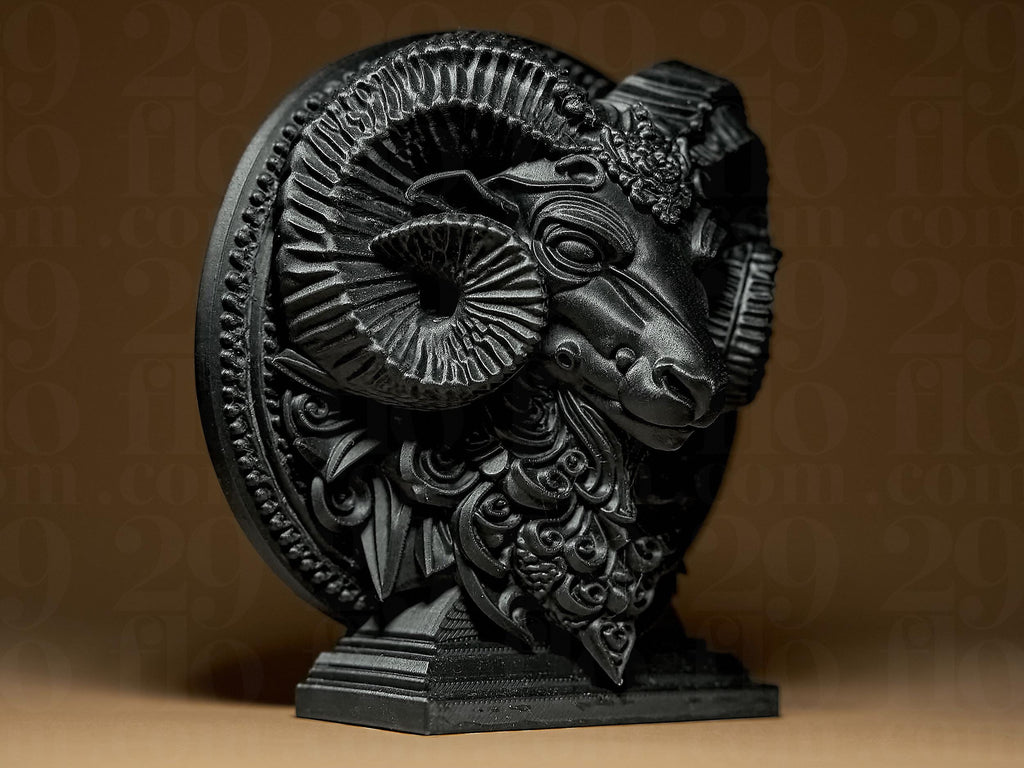Bélier Astrologique – Statue Signe du Zodiaque Bélier en Impression 3D – Décoration Mystique Effet Bronze – Cadeau Astrologie