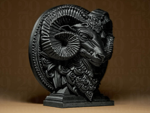 Bélier Astrologique – Statue Signe du Zodiaque Bélier en Impression 3D – Décoration Mystique Effet Bronze – Cadeau Astrologie