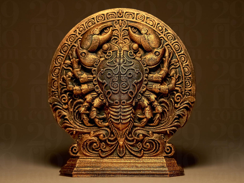 Cancer Astrologique – Statue Signe du Zodiaque Cancer en Impression 3D – Décoration Mystique Effet Bronze – Cadeau Astrologie