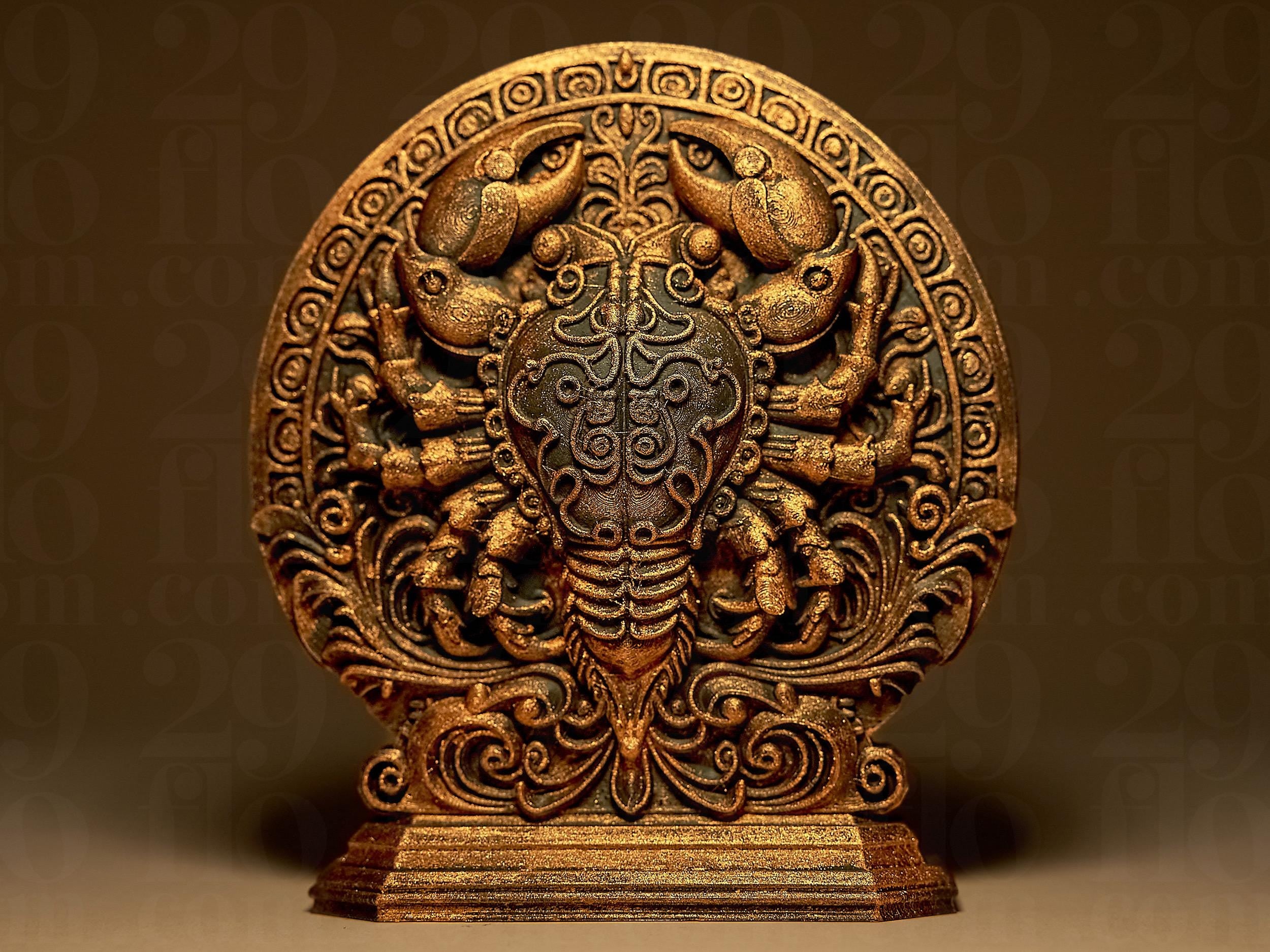 Cancer Astrologique – Statue Signe du Zodiaque Cancer en Impression 3D – Décoration Mystique Effet Bronze – Cadeau Astrologie