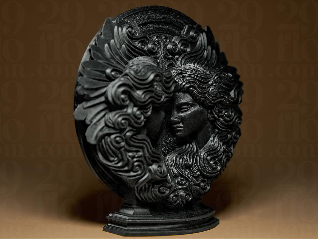Gémeaux Astrologique – Statue Signe du Zodiaque Gémeaux en Impression 3D – Décoration Mystique Effet Bronze – Cadeau Astrologie
