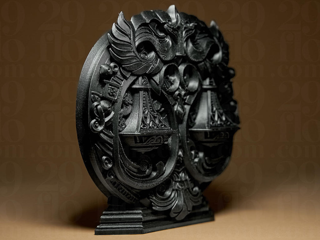 Statue Balance du Zodiaque – Sculpture Astrologique en Relief – Décoration Mystique Effet Bronze – Impression 3D Artisanale