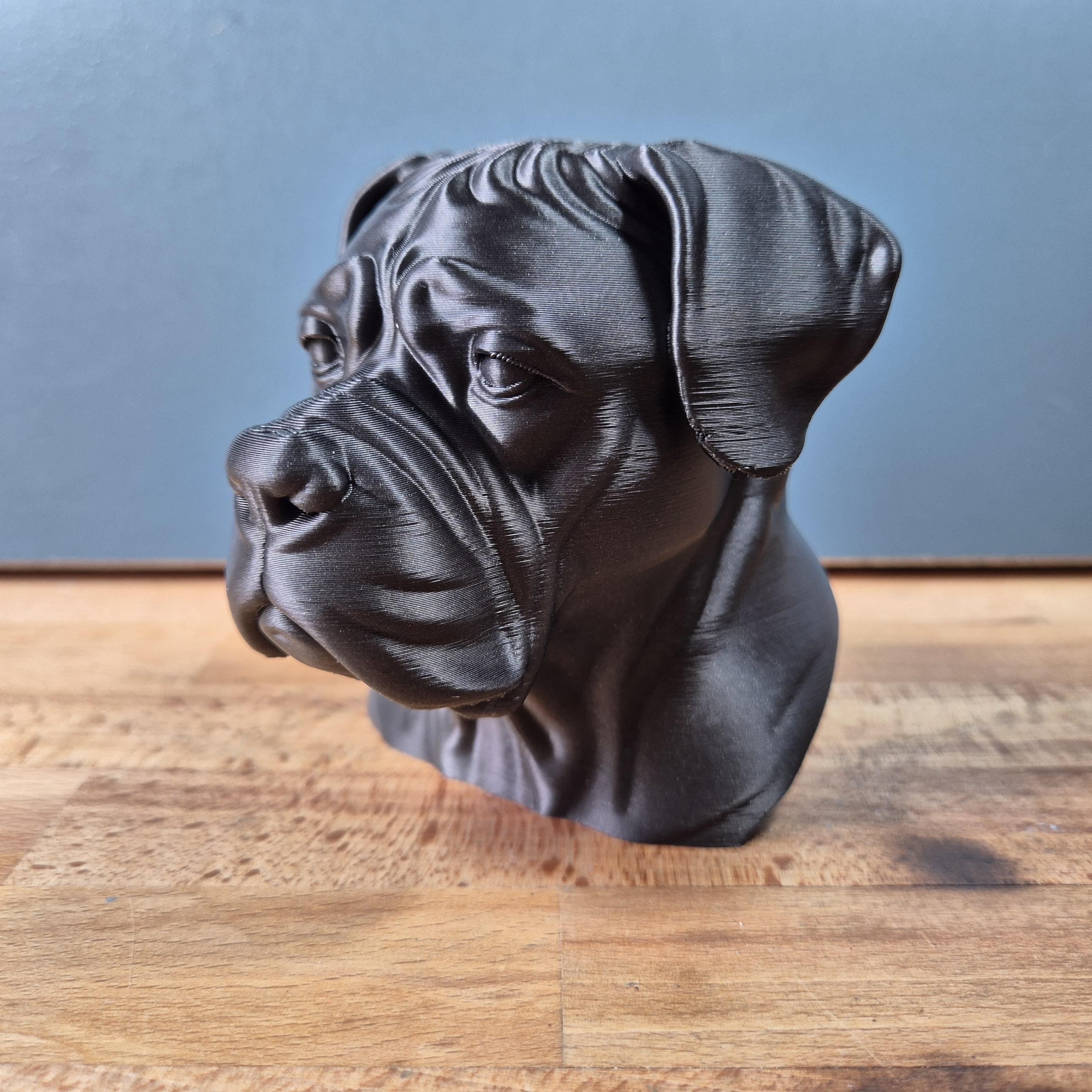 Buste de Cane Corso décoratif – Statue chien Cane Corso – Sculpture moderne effet noir mat – Décoration intérieure