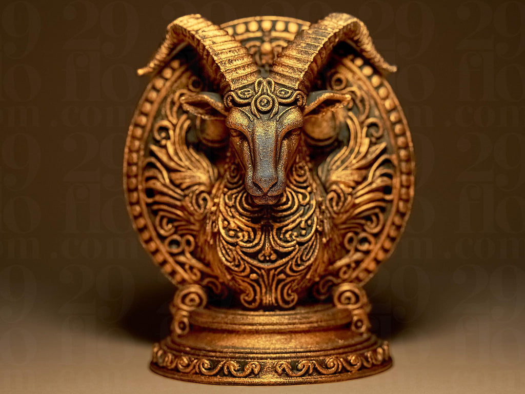 Capricorne Zodiaque 3D – Statue Décorative Astrologique – Figurine Chèvre en Impression 3D – Cadeau Signe du Zodiaque – Décoration Maison