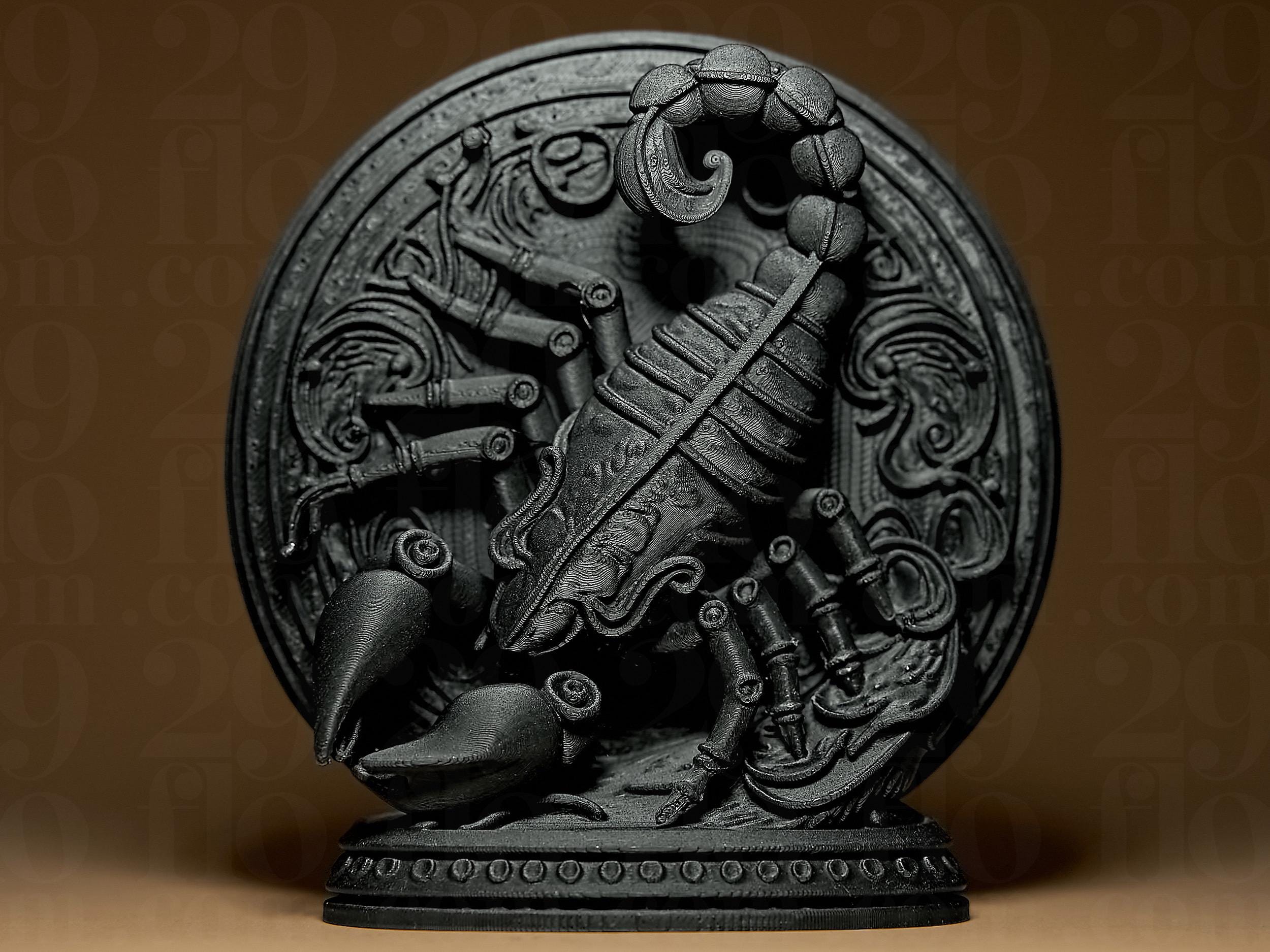 Scorpion Astrologique – Statue Signe du Zodiaque Scorpion en Impression 3D – Décoration Mystique Effet Bronze – Cadeau Astrologie