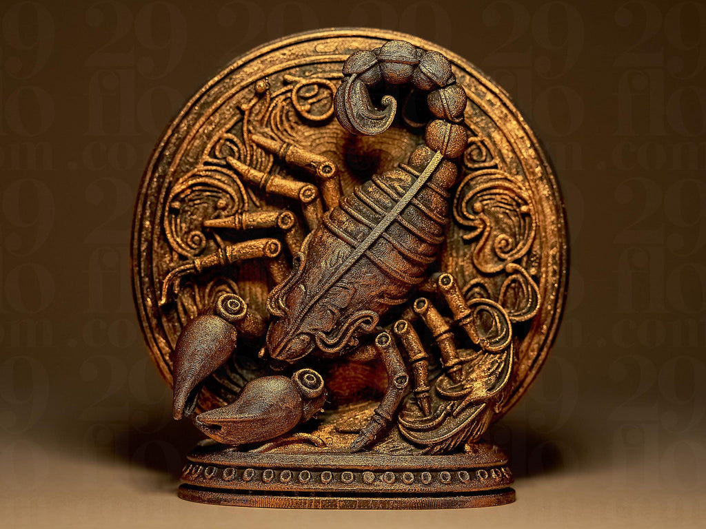 Scorpion Astrologique – Statue Signe du Zodiaque Scorpion en Impression 3D – Décoration Mystique Effet Bronze – Cadeau Astrologie