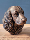 Buste Épagneul décoratif – Statue chien élégant – Sculpture effet bronze – Décoration maison – Cadeau amoureux des chiens