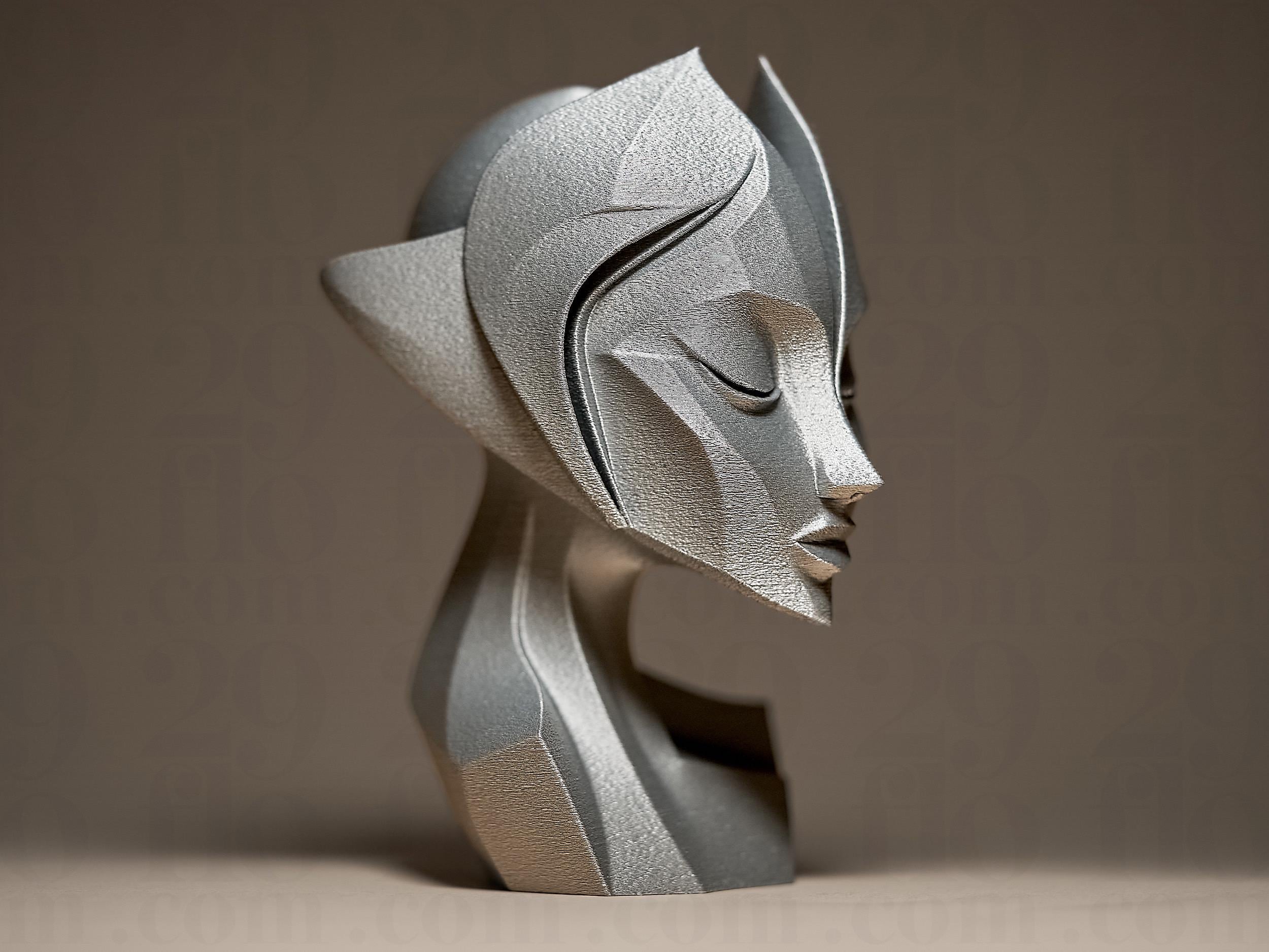 Sculpture visage abstrait moderne | Décoration design minimaliste | Statue effet métal | Art contemporain | Cadeau original
