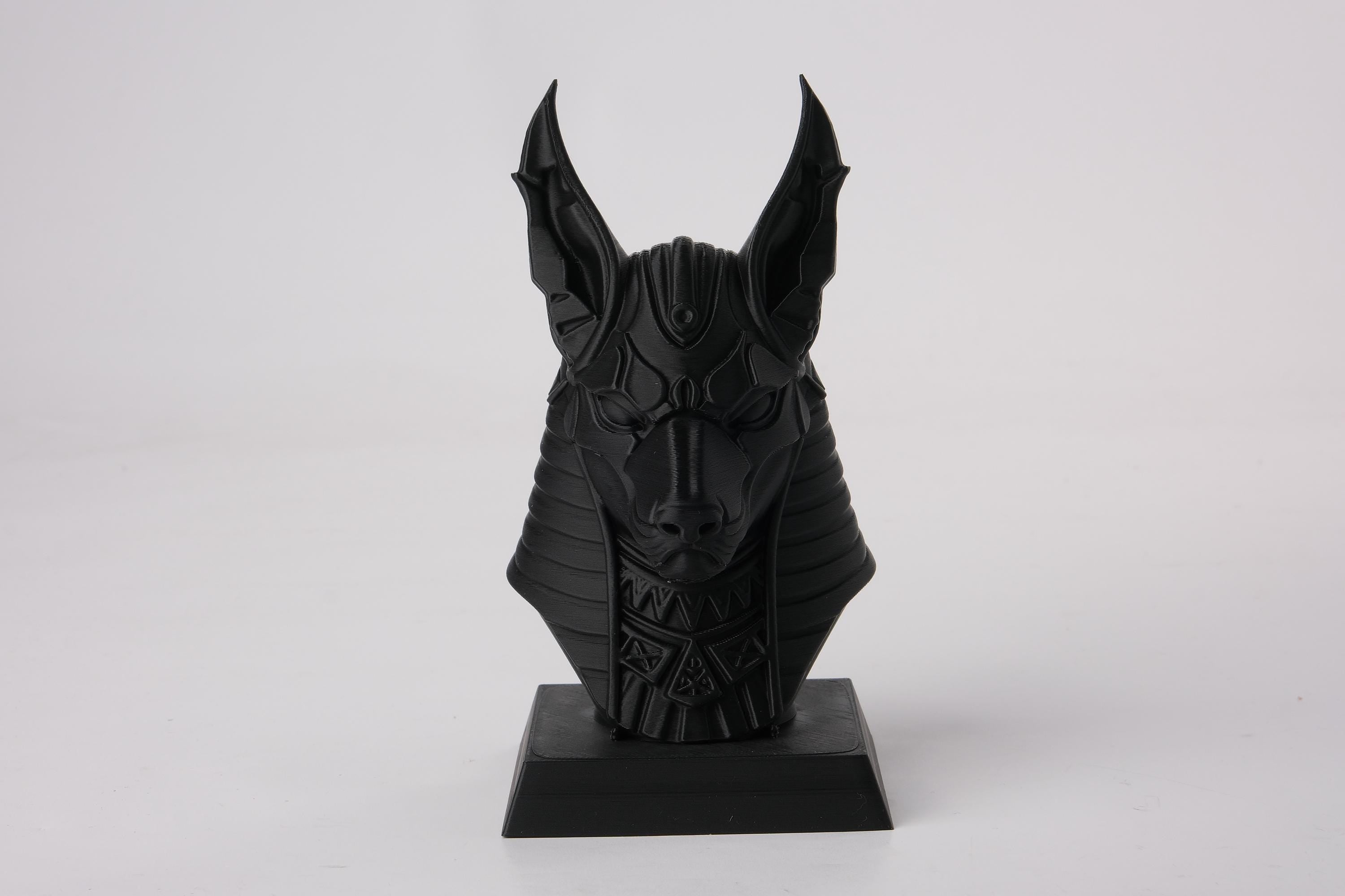 Statue Anubis – Buste Égyptien Noir, Sculpture Décorative Imprimée en 3D