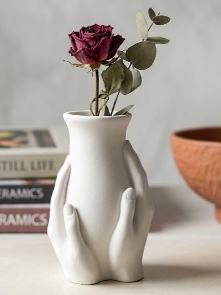 Vase Minimaliste Mains – Soliflore Artistique Imprimé en 3D, Décoration Moderne et Élégante