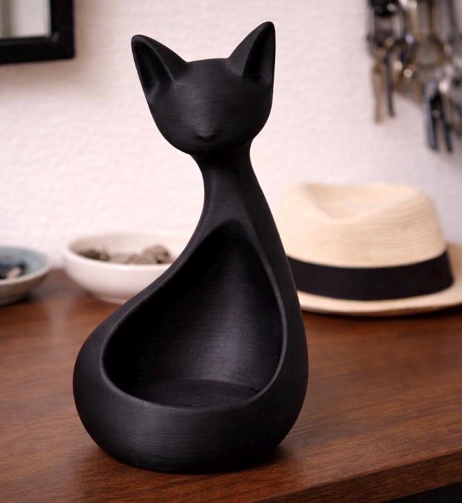 Vide-Poche Chat Design Moderne – Organiseur pour Clés – Décoration Minimaliste Imprimée en 3D – Cadeau Original pour Amoureux des Chats