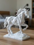 Statue Cheval Géométrique – Sculpture Low Poly Moderne – Décoration Design Imprimée en 3D