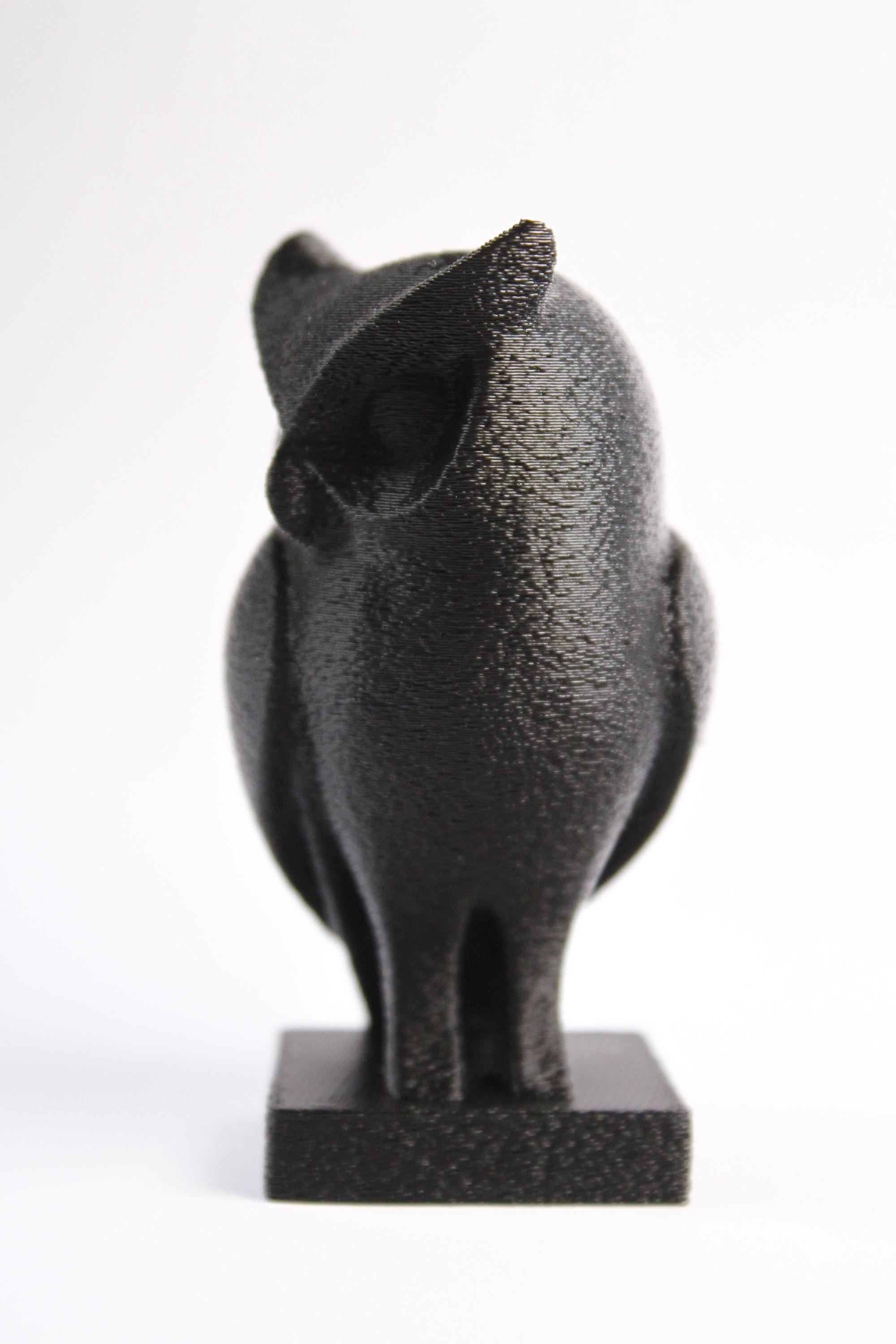 Statue Hibou Moderne – Sculpture Minimaliste Noire – Décoration Imprimée en 3D