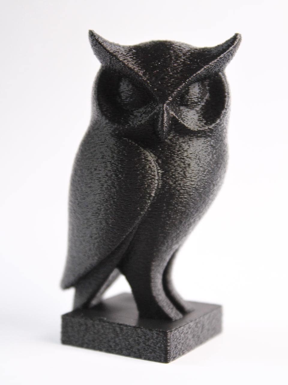 Statue Hibou Moderne – Sculpture Minimaliste Noire – Décoration Imprimée en 3D