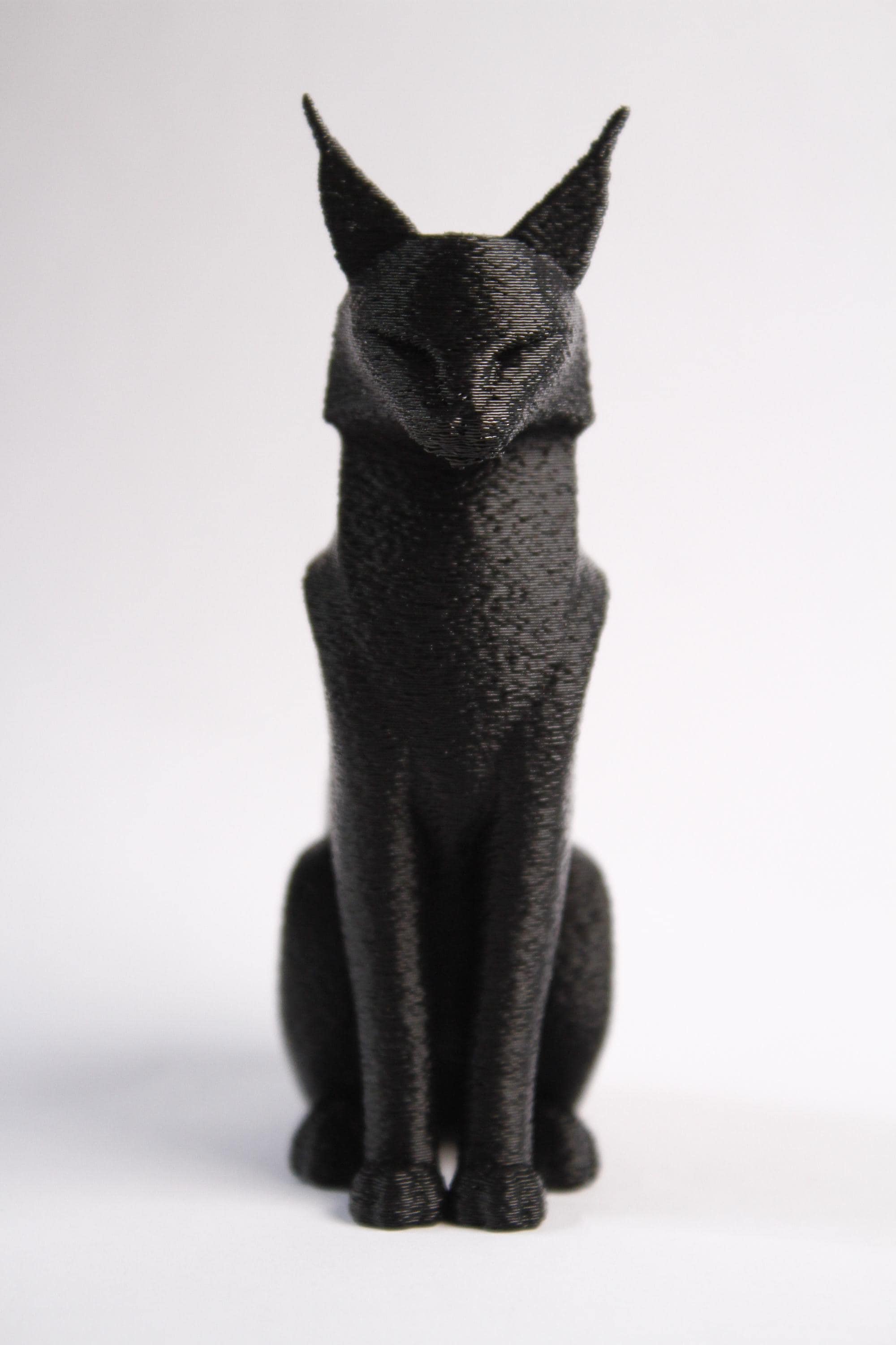 Statue Chat Égyptien Noir – Sculpture Minimaliste Moderne – Décoration Imprimée en 3D