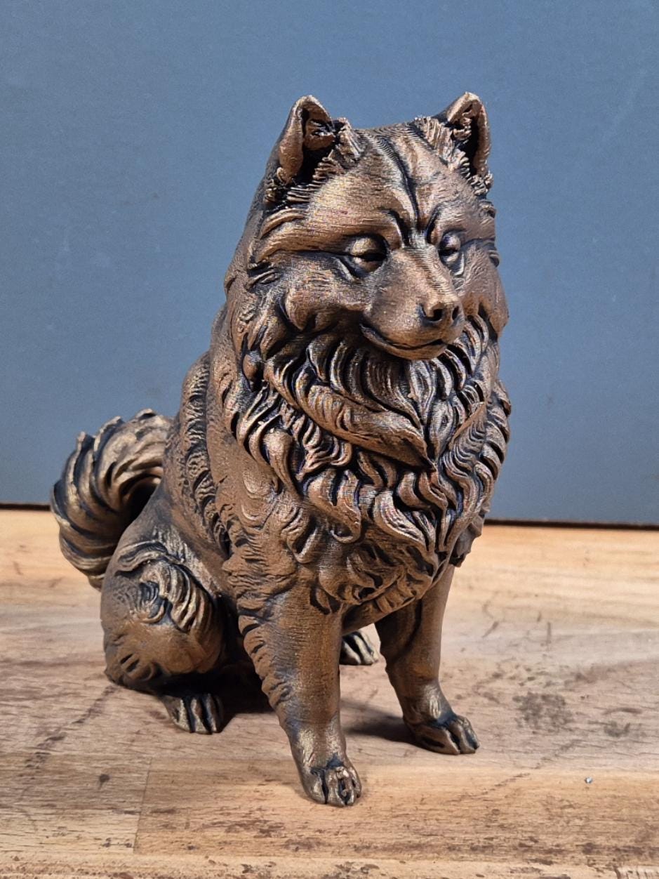 Figurine Samoyède en impression 3D – Statue décorative chien – Cadeau original pour amoureux des chiens
