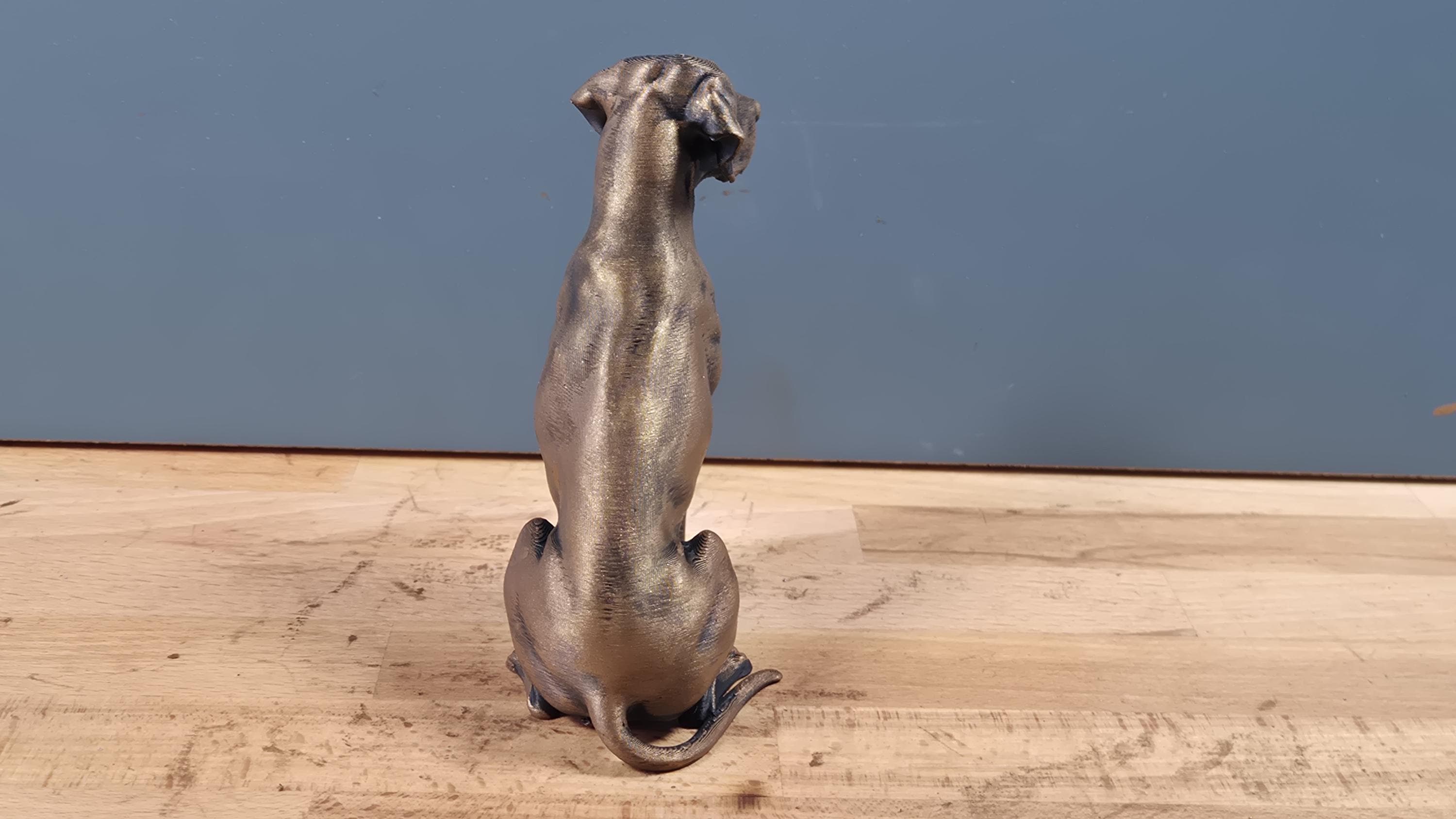 Statuette Dogue Allemand 13 cm – Sculpture Chien Imprimée en 3D – Finition Bronze Antique