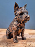 Statue Westie en Bronze Antique – Sculpture West Highland White Terrier Imprimée en 3D – Figurine Chien Décorative
