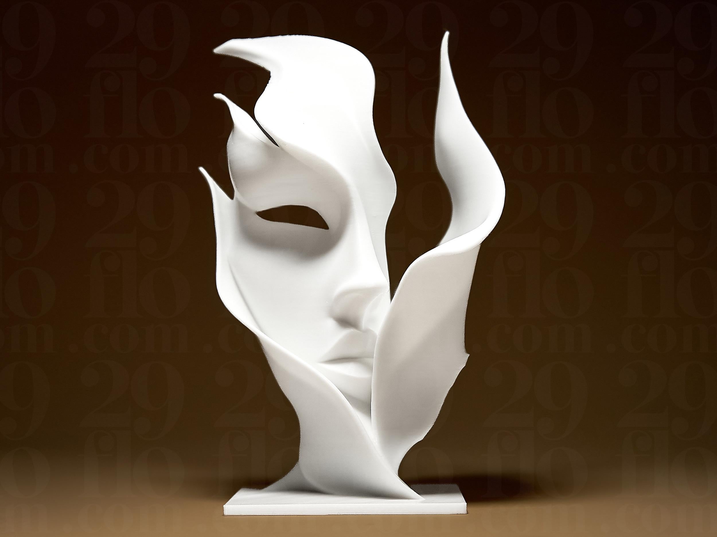 Sculpture Visage Abstrait Moderne – Statue Design Minimaliste en Impression 3D – Décoration Contemporaine Artistique