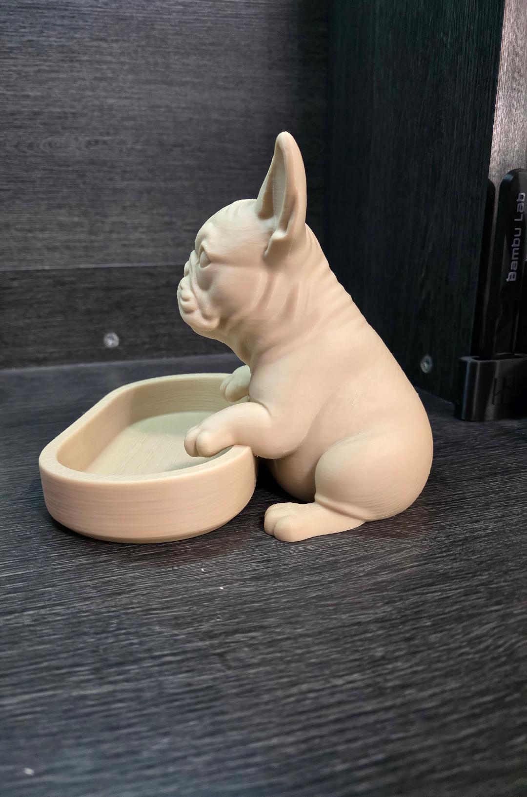 Vide-Poche Bouledogue Français – Organisateur Clés & Bijoux – Décoration Chien Imprimée en 3D
