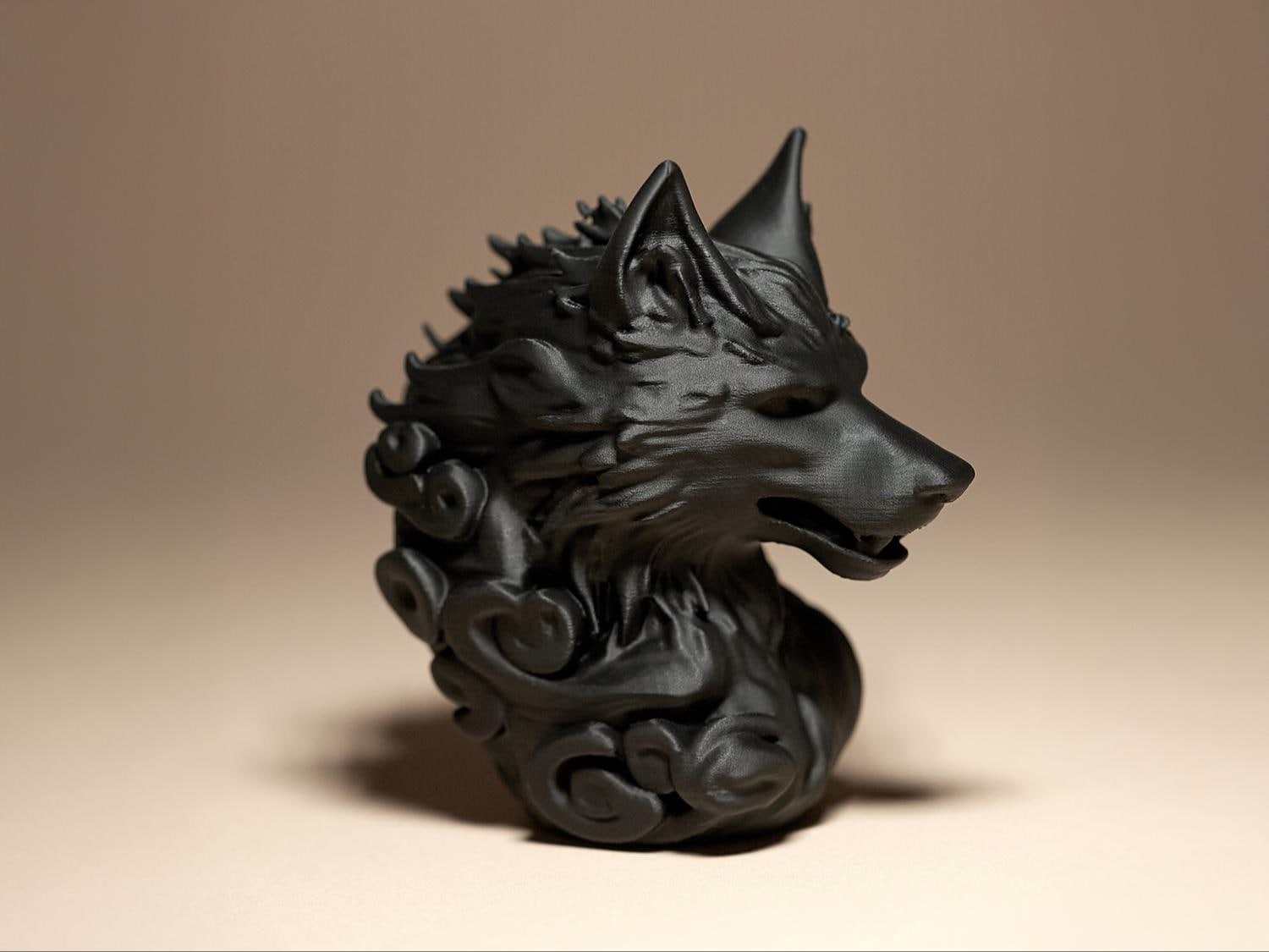 Tête de Loup Mystique – Statue Décorative Fantasy en Impression 3D | Déco Gothique et Cadeau Unique