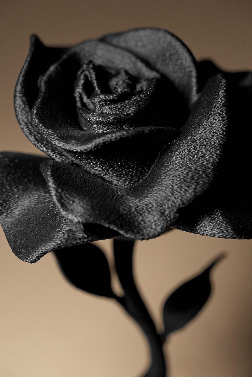 Rose Noire Éternelle – Sculpture Florale Élégante en Impression 3D | Décoration Romantique et Gothique