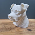 Buste de Pitbull Américain – Sculpture Moderne Personnalisée – Décoration Hommage à Votre Chien – Cadeau Unique pour Amoureux des Staffies