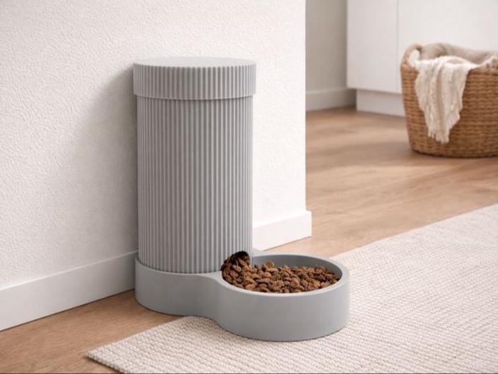 Distributeur Automatique de Croquettes pour Chat et Chien – Gamelle Design Moderne en Impression 3D